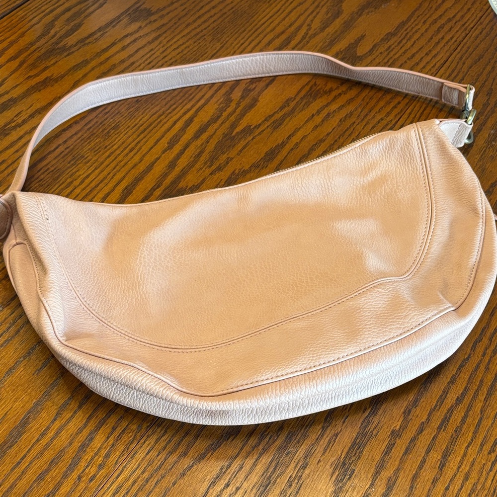 Anthropologie Blush Leather Hobo Bag